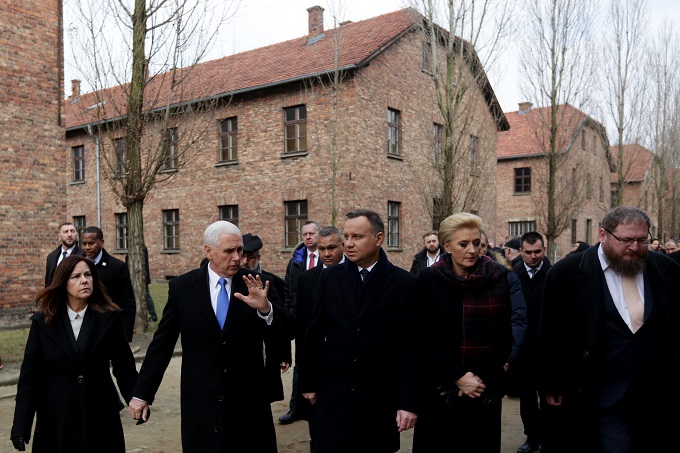 Mike Pence touring Poland in 2019 in headline news & online news