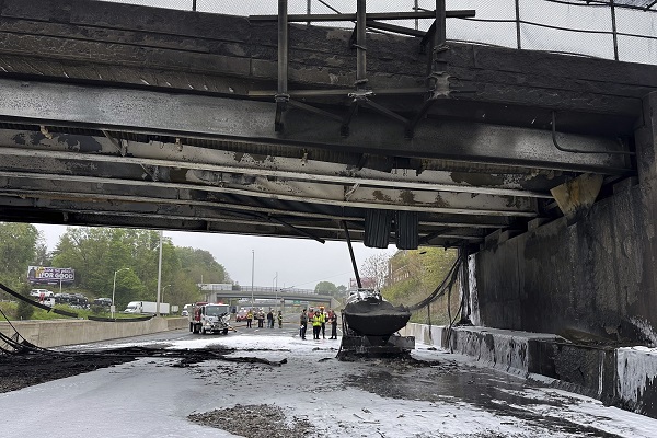 A destroyed overpass in Norwalk, Connecticut in bulletin news & online news