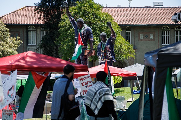 Pro-ceasefire protetsts at San Jose State in headline news & online news