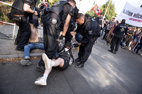 Protests over a right wing win in Thuringia Germany in headline news